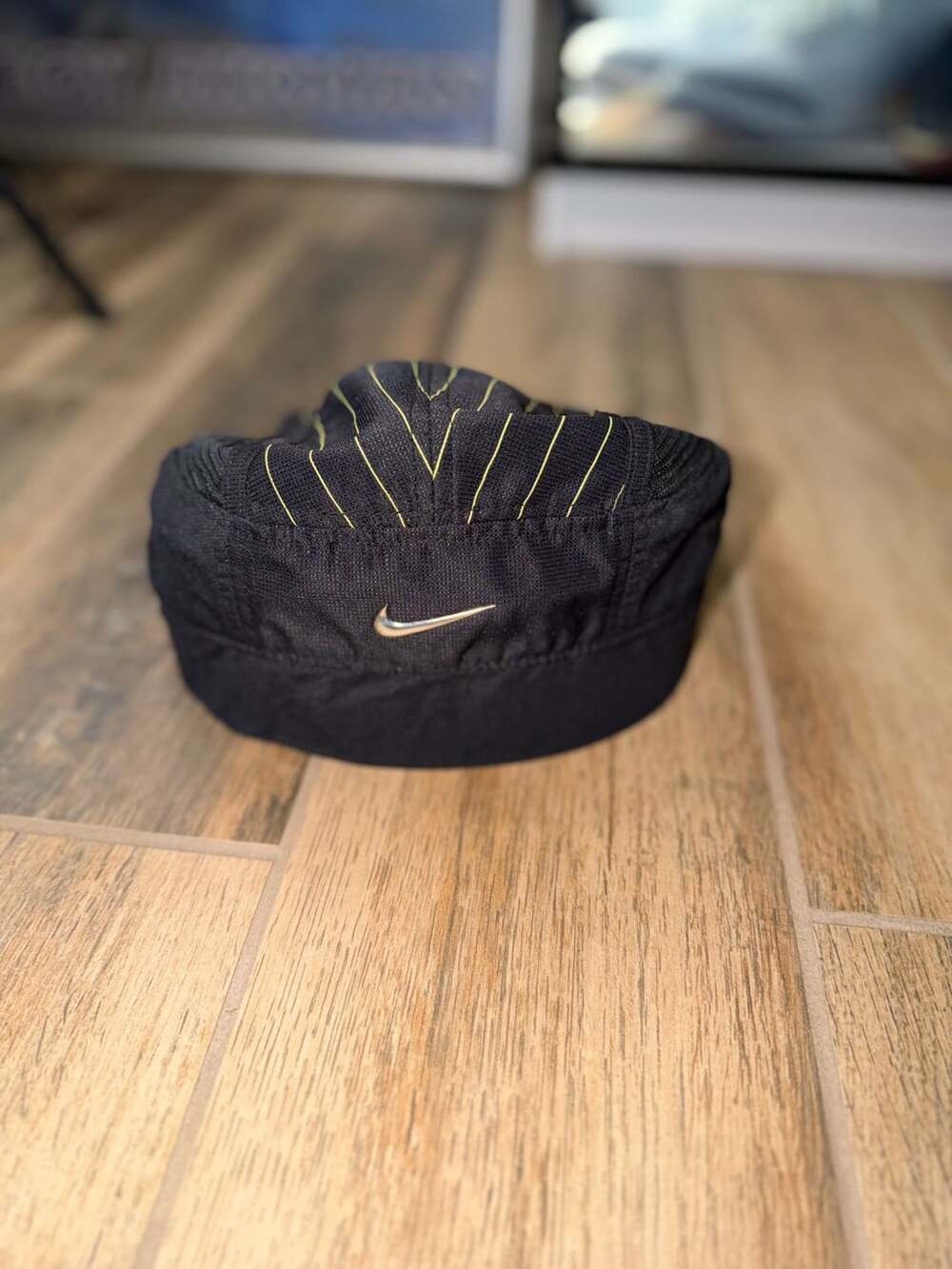 Vintage 1990s Nike Golf Newsboy Cap Cabbie Hat Black Great Condition!